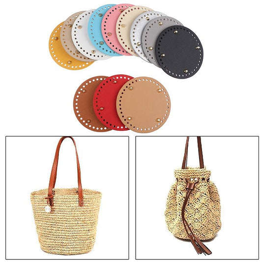 Knitted Leather Round Base Bag / PU Leather Round Base Bag Pre-Drilled ANK