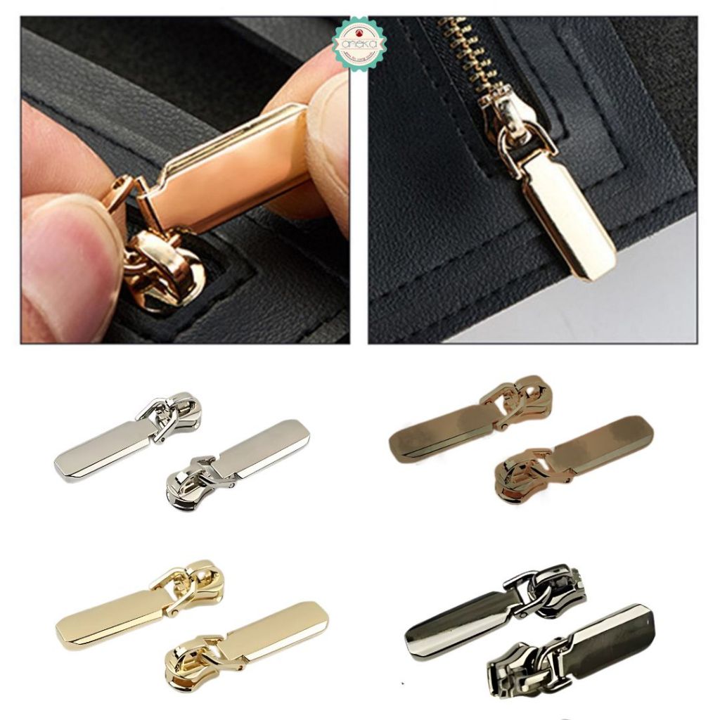 ANK - [2PCS] Kepala Ritsleting Lonjong Premium / Accessories DIY Solid Zip Head Special for Metal Zipper