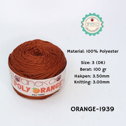 KATALOG - Benang Rajut Poly Orange / PolyThick / Polyester Crochet Knitting Yarn
