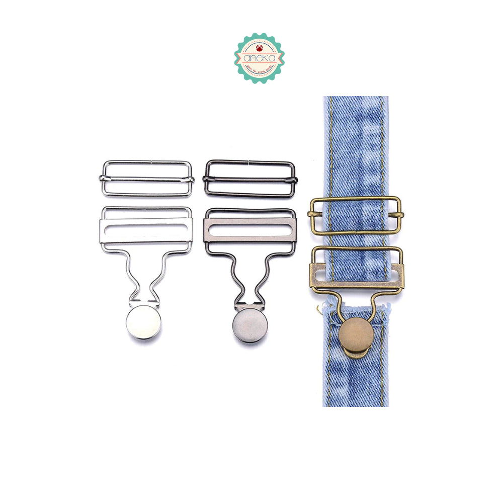 ANEKA - [2PCS] Kait Suspender Overall / Buckles With Jeans Buttons Set
