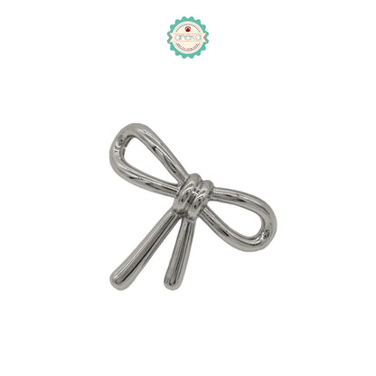 ANEKA - [5 PCS] Kancing Baju Bentuk Pita / Simple Bow Metal Button Knots