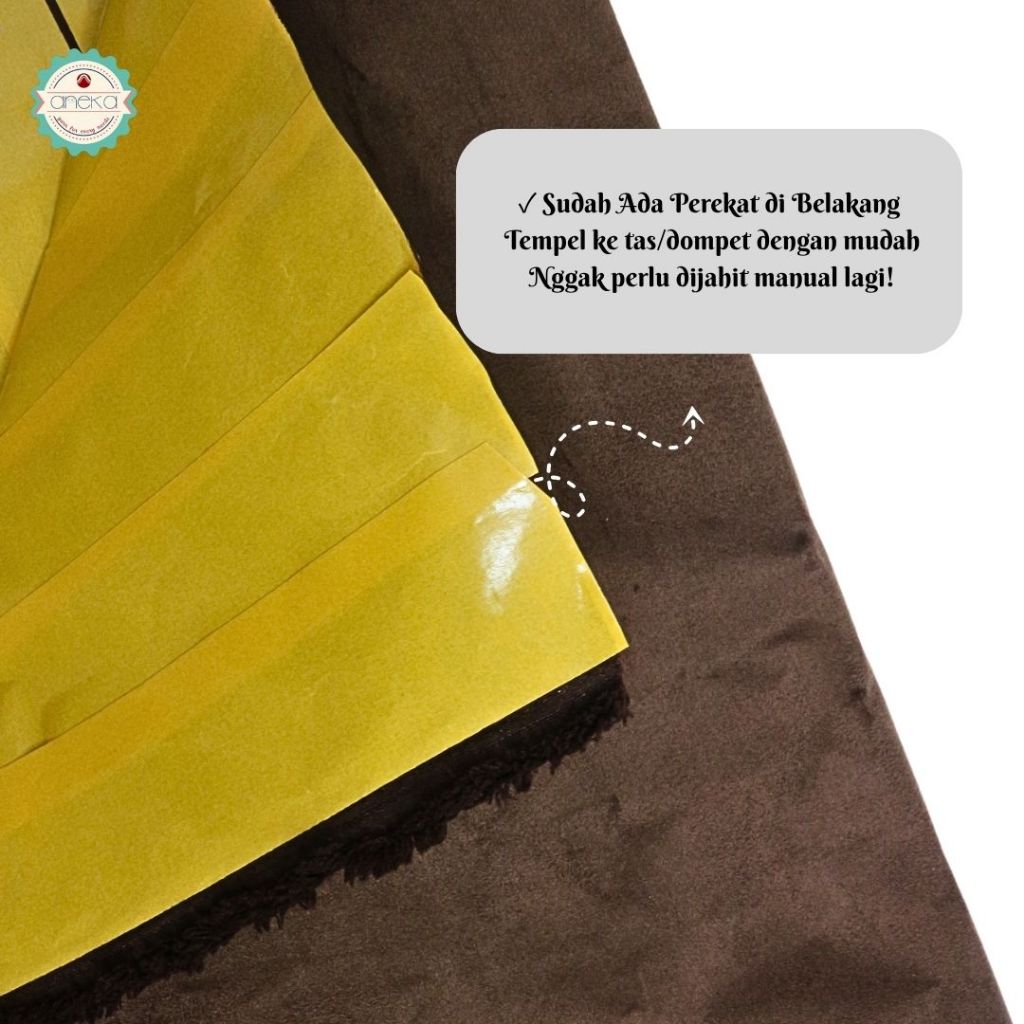 ANEKA - Kain Furing Bulu Bludru Tanpa Jahit / Perekat Praktis / Pelapis Tas Dompet DIY Craft