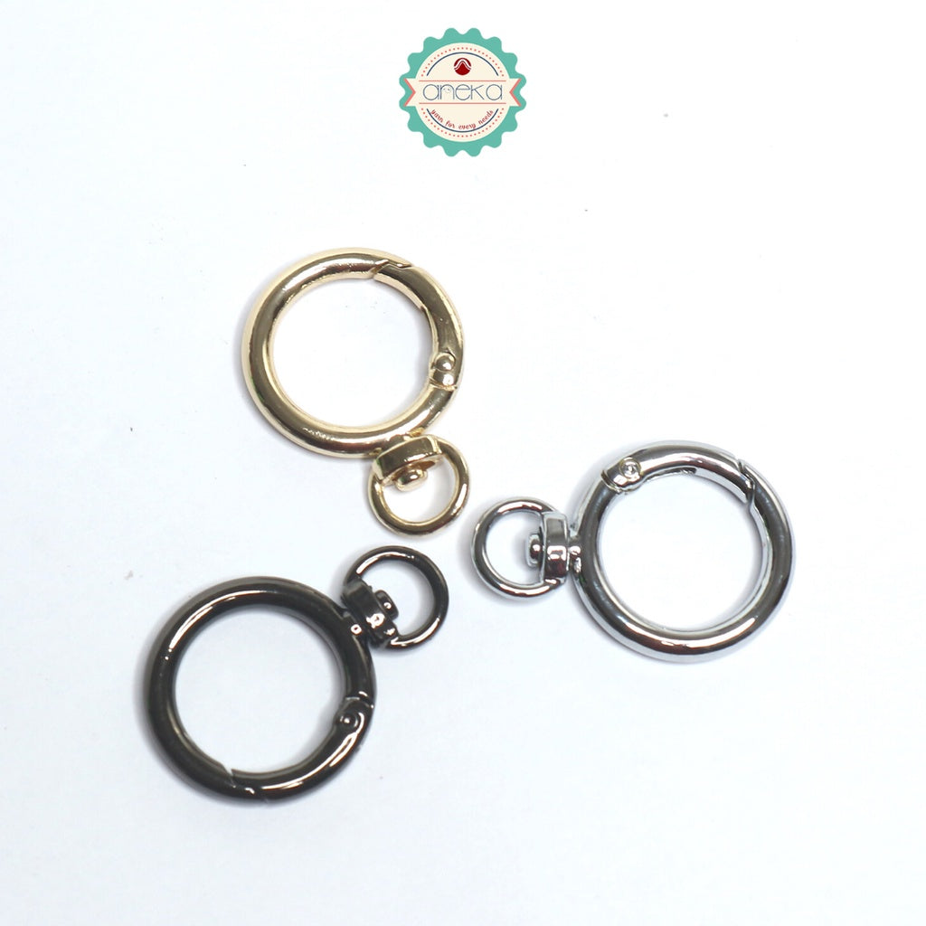 ANEKA - [2PCS] Kait Tas Buka Tutup Hitam / Silver / Emas