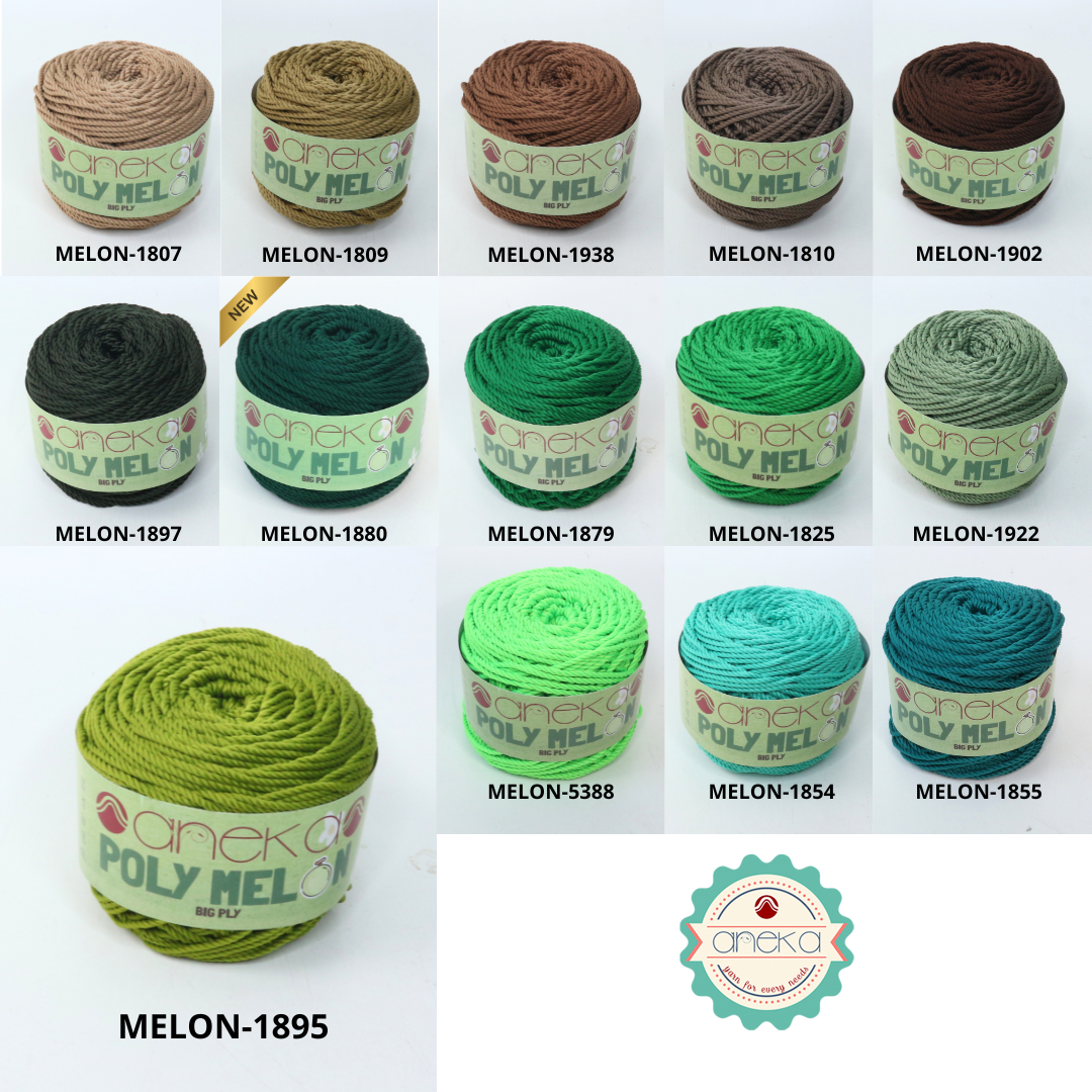 KATALOG - Benang Rajut Poly Melon Big Ply /  Polyester Crochet Knitting Yarn