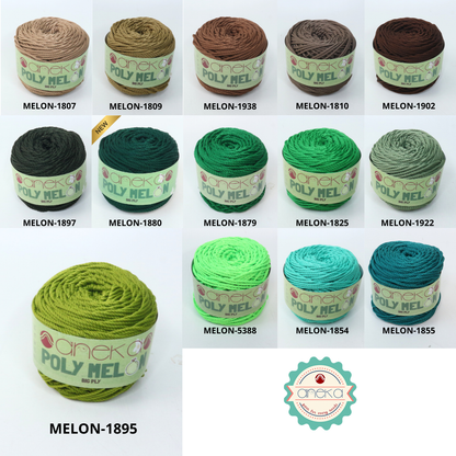 KATALOG - Benang Rajut Poly Melon Big Ply /  Polyester Crochet Knitting Yarn