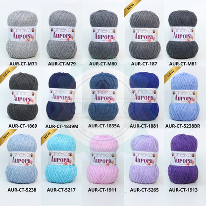 KATALOG - Benang Rajut Knitting Aurora Katun / Single Color Loose Ply Crochet Yarn