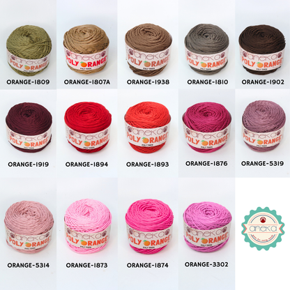 KATALOG - Benang Rajut Poly Orange / PolyThick / Polyester Crochet Knitting Yarn