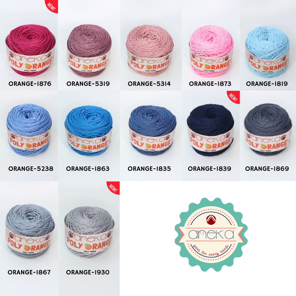 KATALOG - Benang Rajut Poly Orange / PolyThick / Polyester Crochet Knitting Yarn