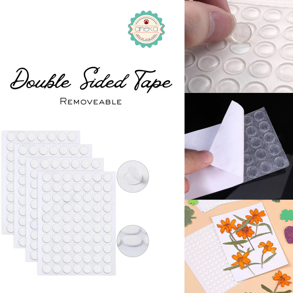 ANEKA - [100 PCS / 1 LEMBAR] Perekat Bulat Bening Serbaguna / Double Tape Sided Stickers Removable Round / Self-Adhesive Clear Dots Cushion Protective Pads