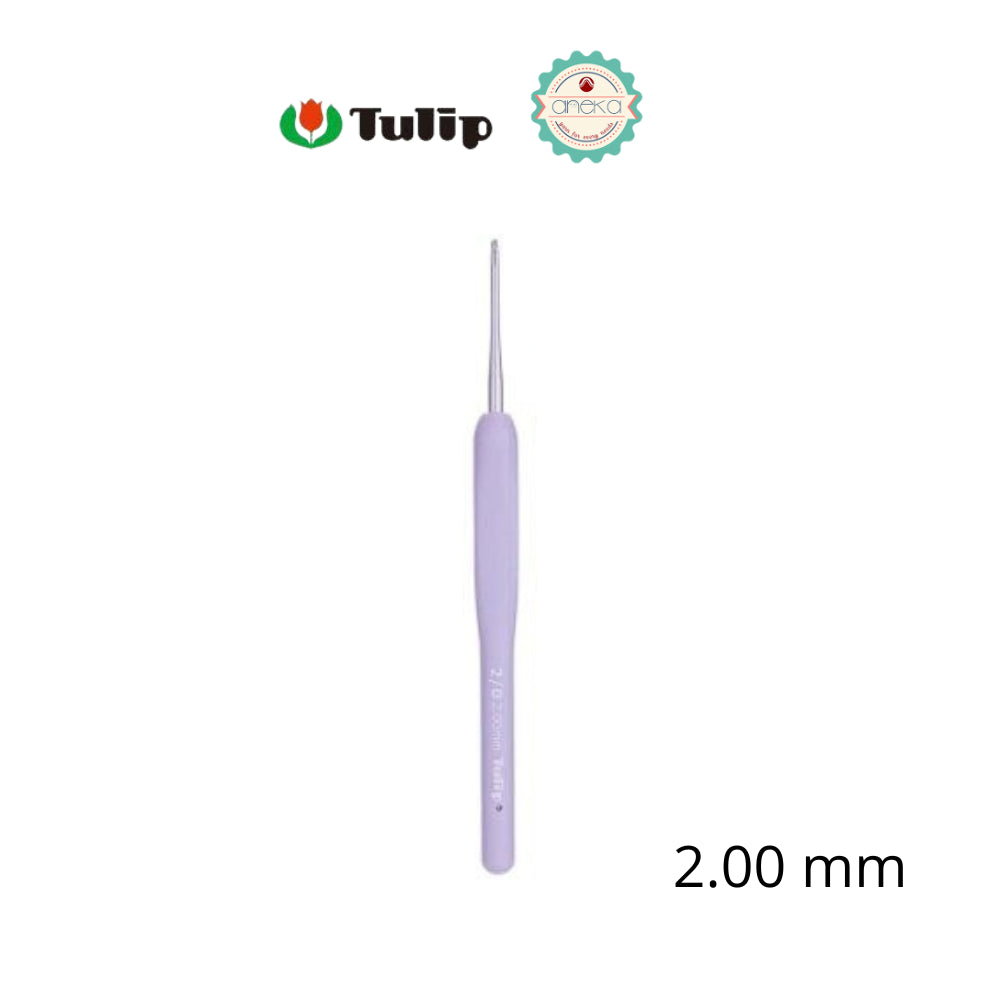 TULIP - [PCS] Alat Rajut Hakpen Etimo Murasaki /  Lavender Crochet Hook with Cushion Grip