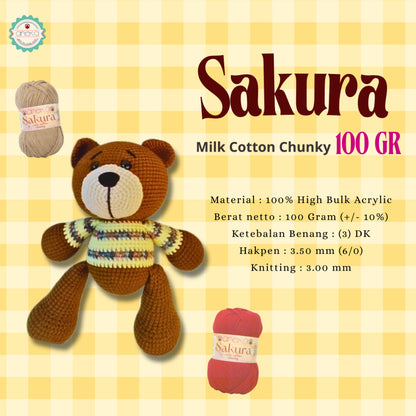 KATALOG - Benang Rajut Sakura Chunky 5 Ply 100gr / Crochet Knitting Yarn