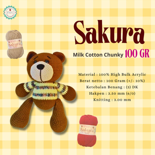KATALOG - Benang Rajut Sakura Chunky 5 Ply 100gr / Crochet Knitting Yarn