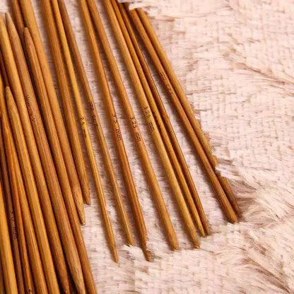 Breien Double Point Needle Knitting Needles Bamboo / Jarum Rajut Bambu 18 size 25cm - 35cm - SET