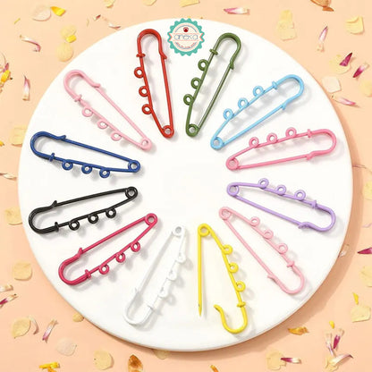KATALOG - [5PCS] Peniti Kait Warna / Metal Large Safety Pin Brooch Blank Base / Holes Fasteners for DIY Craft Jewelry Making Supplies