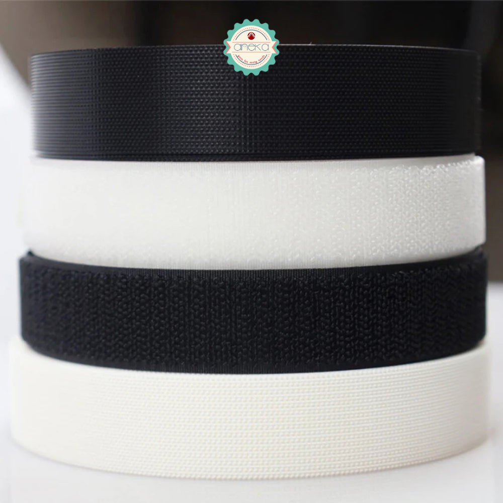 KATALOG - [1 METER] Perekat Velcro Hook and Loop / Perepet / Magic Tape Sticky Strips Reusable Fastener Roll Strips Sewing