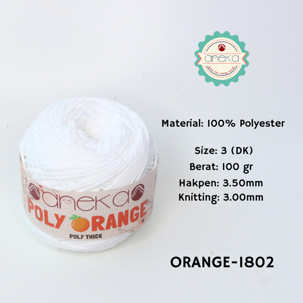 KATALOG - Benang Rajut Poly Orange / PolyThick / Polyester Crochet Knitting Yarn