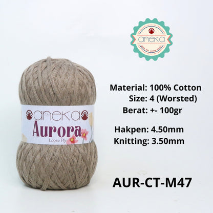 KATALOG - Benang Rajut Knitting Aurora Katun / Single Color Loose Ply Crochet Yarn