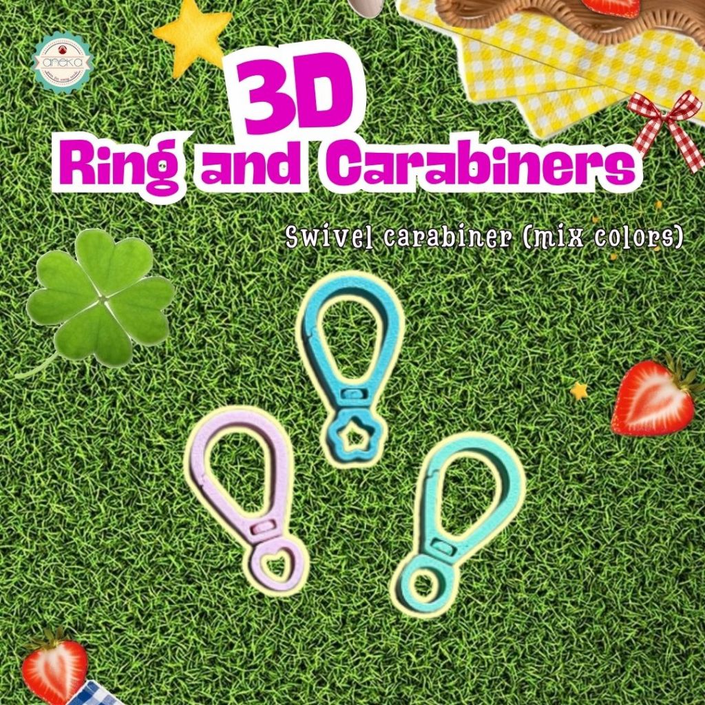 KATALOG - [3PCS] 3D Print Ring Kait / Carabiner Gantungan Kunci