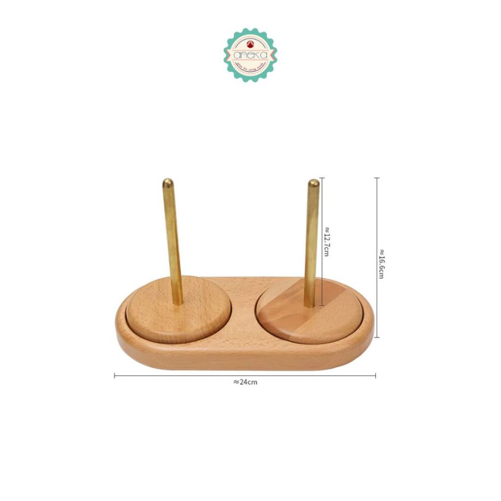 ANEKA - Yarn Holder Wooden Spinning Knitting Tools / Crochet Accessories Stand Sewing Thread Spool Wool Ball Winder Rotation