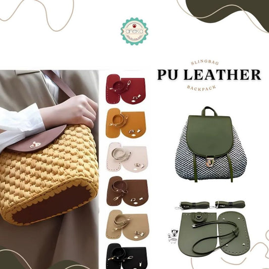 KATALOG - Kulit Tas Sintetis Kerajinan Aksesoris / PU Leather Handmade Handbag DIY Woven Bag Set with Hardware Accessories /Shoulder Strap for Women Backpack