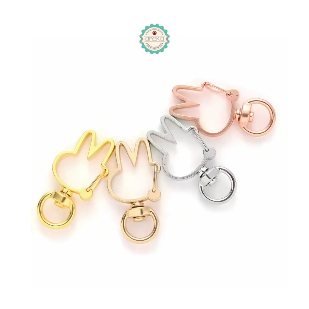 ANEKA - [5PCS] Kait Tas Kelinci / Gantungan Kunci / Rabbit Bunny Hook Bag Clasp Keychain Premium