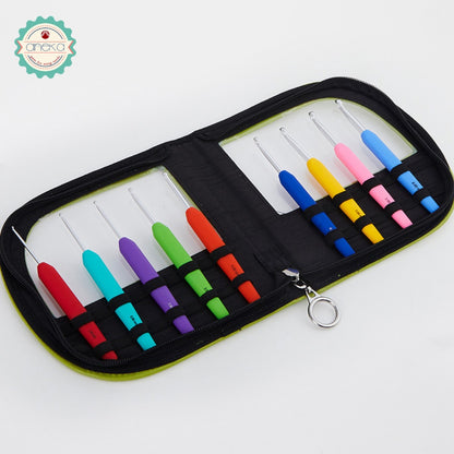 KnitPro - Hakpen (Knitting Tools / Needles) Alumunium Waves Set Of Colorful Crochet Hooks (Pack Of 9 Hooks)
