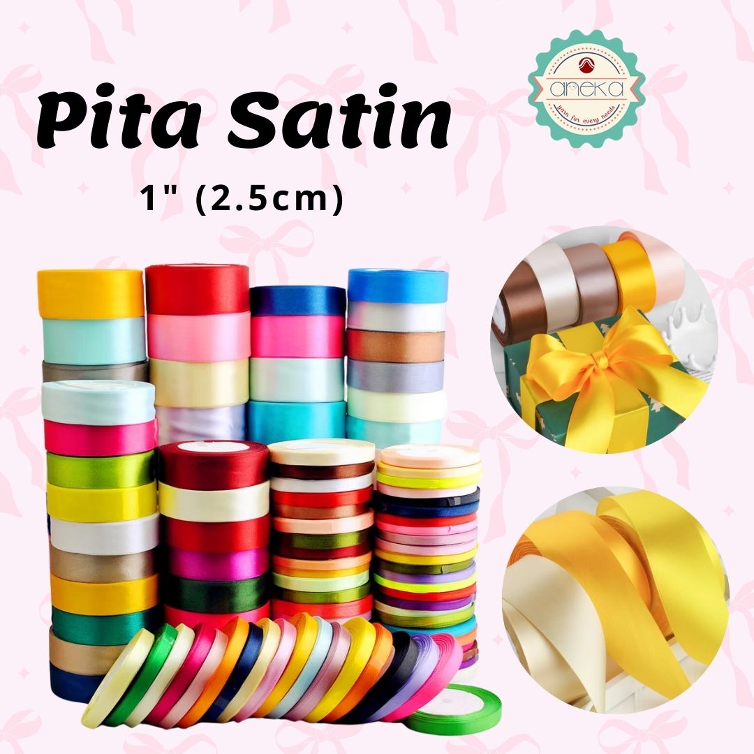 KATALOG - [20Yard / Roll] Pita Satin - 1" - 2.5 cm Pergulung / Silk Satin Ribbon - Part 2