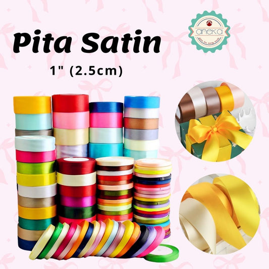 KATALOG - [20Yard / Roll] Pita Satin - 1" - 2.5 cm Pergulung / Silk Satin Ribbon - Part 2