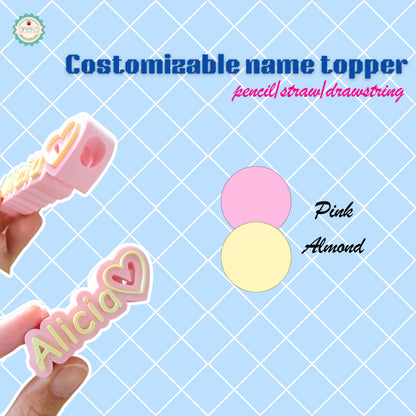 ANEKA - 3D Print Customizable Name Topper for Pecil / Straw / Drawsting Accessories / Aksesoris Pensil