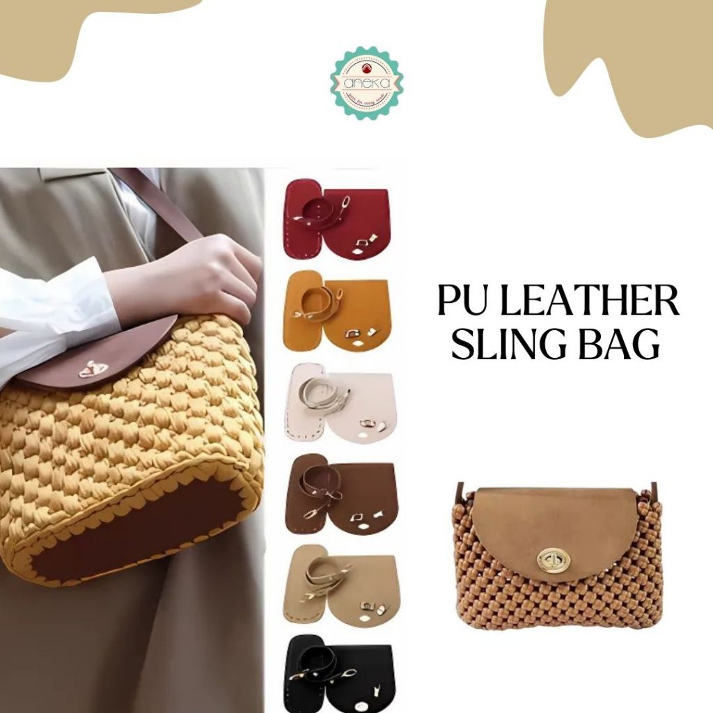 KATALOG - Kulit Tas Sintetis Kerajinan Aksesoris / PU Leather Handmade Handbag DIY Woven Bag Set with Hardware Accessories /Shoulder Strap for Women Backpack