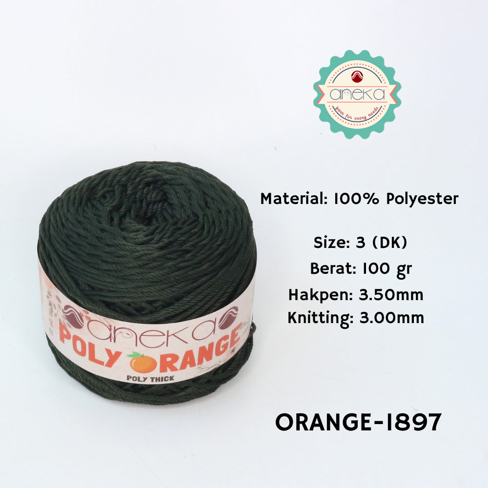 KATALOG - Benang Rajut Poly Orange / PolyThick / Polyester Crochet Knitting Yarn
