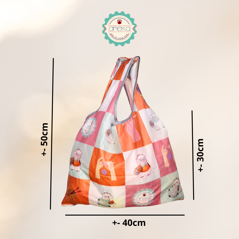 ANEKA - Totebag Serbaguna / Simple Foldable / Tas belanja lipat / Tas Benang Merchandise