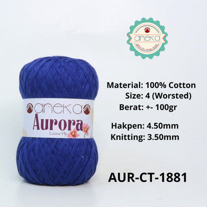 KATALOG - Benang Rajut Knitting Aurora Katun / Single Color Loose Ply Crochet Yarn