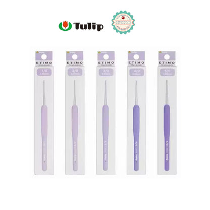 TULIP - [PCS] Alat Rajut Hakpen Etimo Murasaki /  Lavender Crochet Hook with Cushion Grip