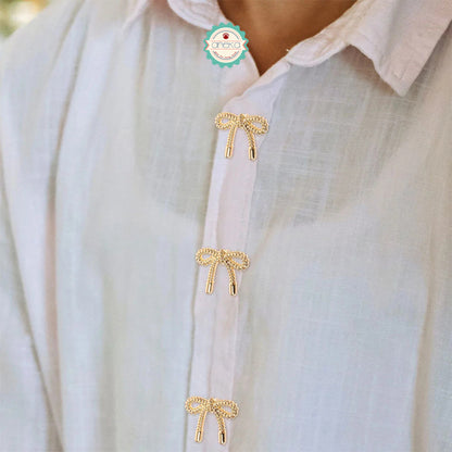 ANEKA - [5PCS] Kancing Baju Bentuk Pita / Ribbon Bow Button Sewing for Clothes