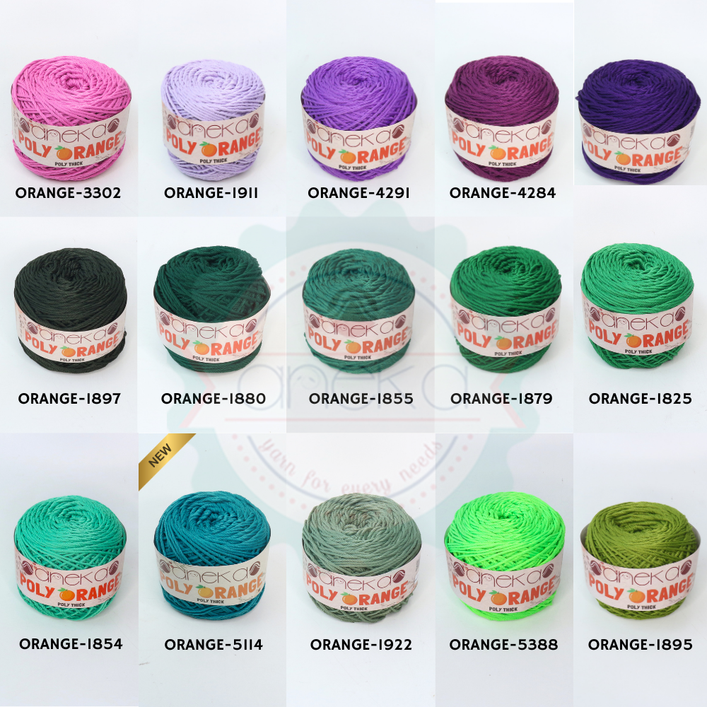 KATALOG - Benang Rajut Poly Orange / PolyThick / Polyester Crochet Knitting Yarn