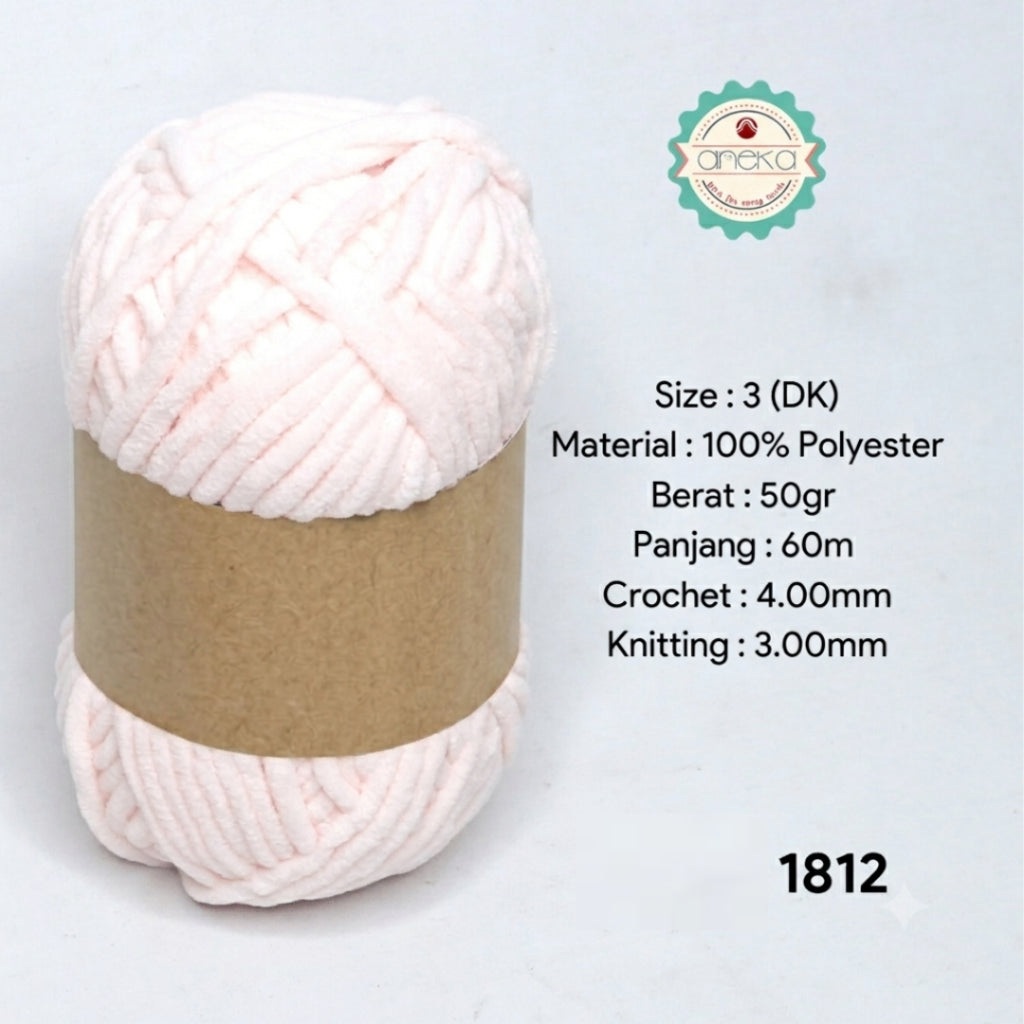 KATALOG - [GRADE B] Benang Rajut Mini Chenille / Crochet Knitting Yarn