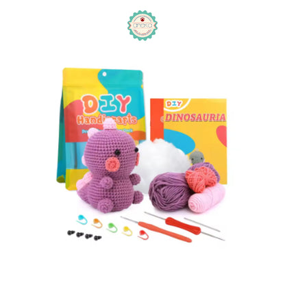 ANEKA - Kit Rajut Dinosaurus  / Dino Crochet Kit DIY / Pemula / Alat Rajut Set