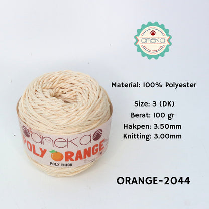 KATALOG - Benang Rajut Poly Orange / PolyThick / Polyester Crochet Knitting Yarn