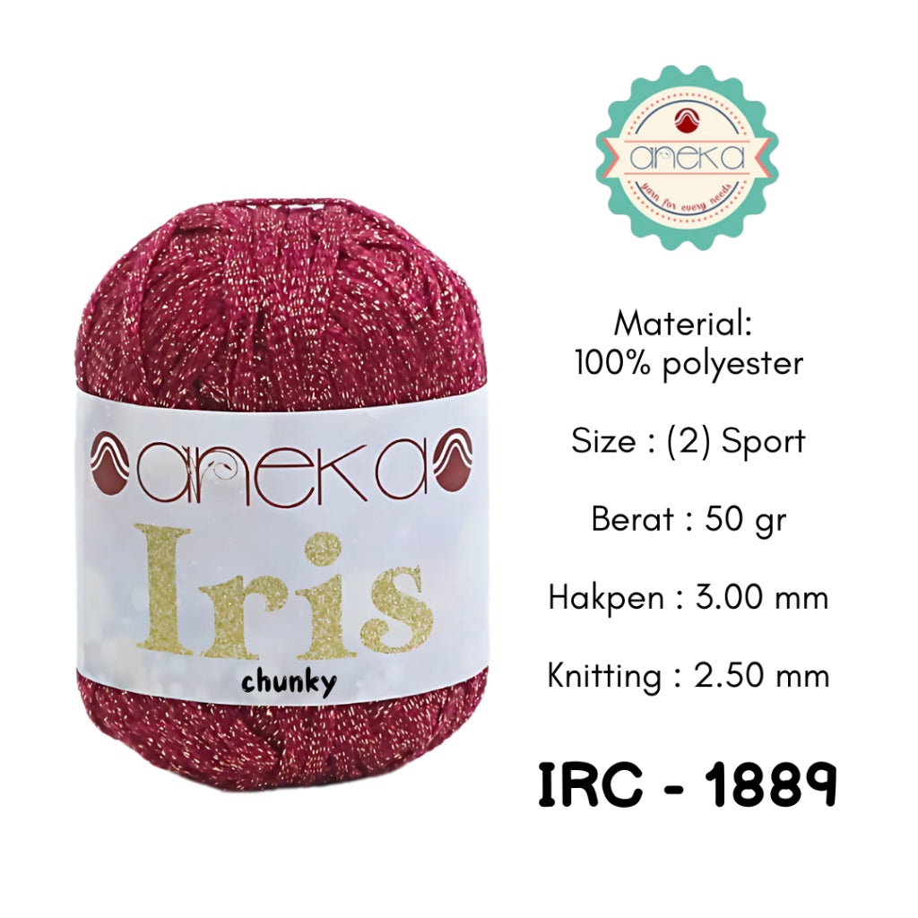 KATALOG - Benang Rajut Iris Chunky / Glitter Yarn Crochet Knitting