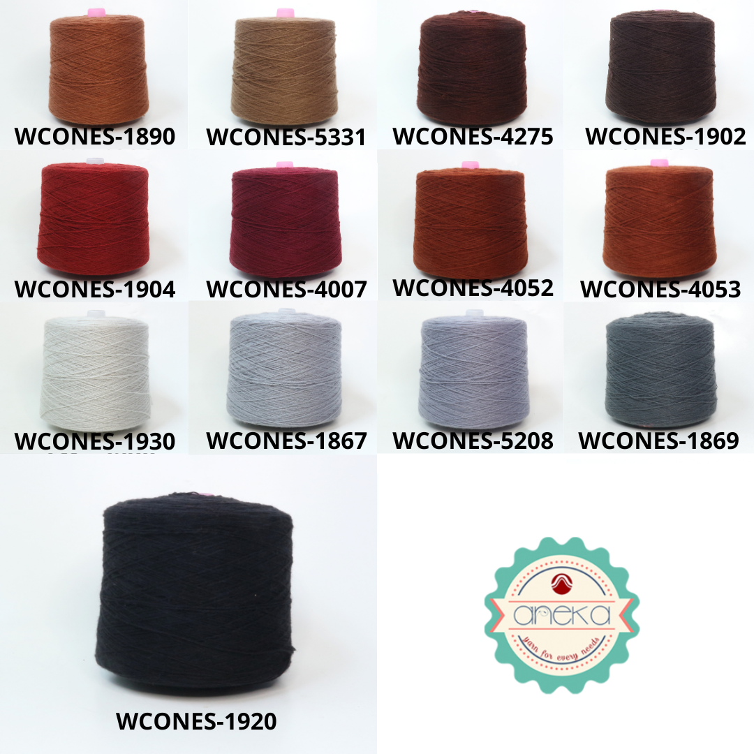 KATALOG -  Benang Rajut Wool Aneka Cones  / Wol / Siet Yarn / Tufting Rug / Karpet - Part 1