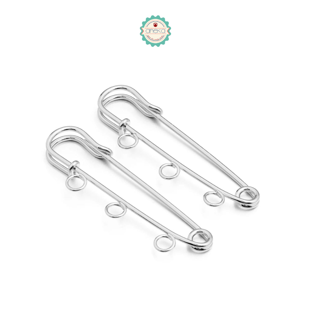 KATALOG - [5PCS] Peniti Kait Warna / Metal Large Safety Pin Brooch Blank Base / Holes Fasteners for DIY Craft Jewelry Making Supplies