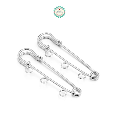 KATALOG - [5PCS] Peniti Kait Warna / Metal Large Safety Pin Brooch Blank Base / Holes Fasteners for DIY Craft Jewelry Making Supplies