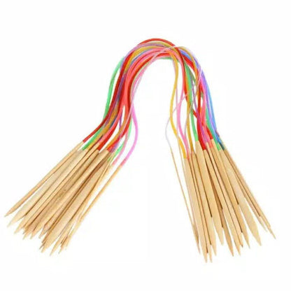 CIRCULAR - Breien (Alat Rajut) Knitting Bamboo Needles - 40, 60, 80, 100 cm SET