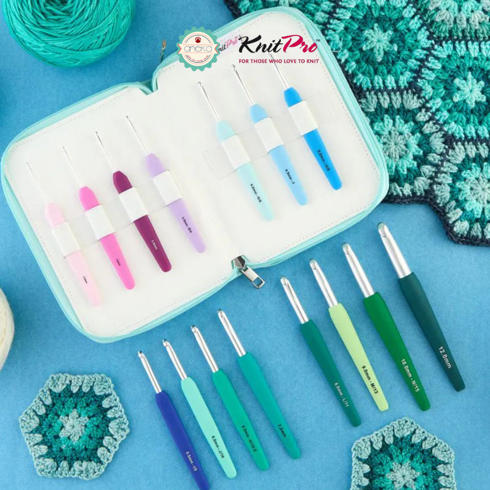 KNITPRO - Waves Single Ended Crochet Hook Set / Alat Rajut Hakpen