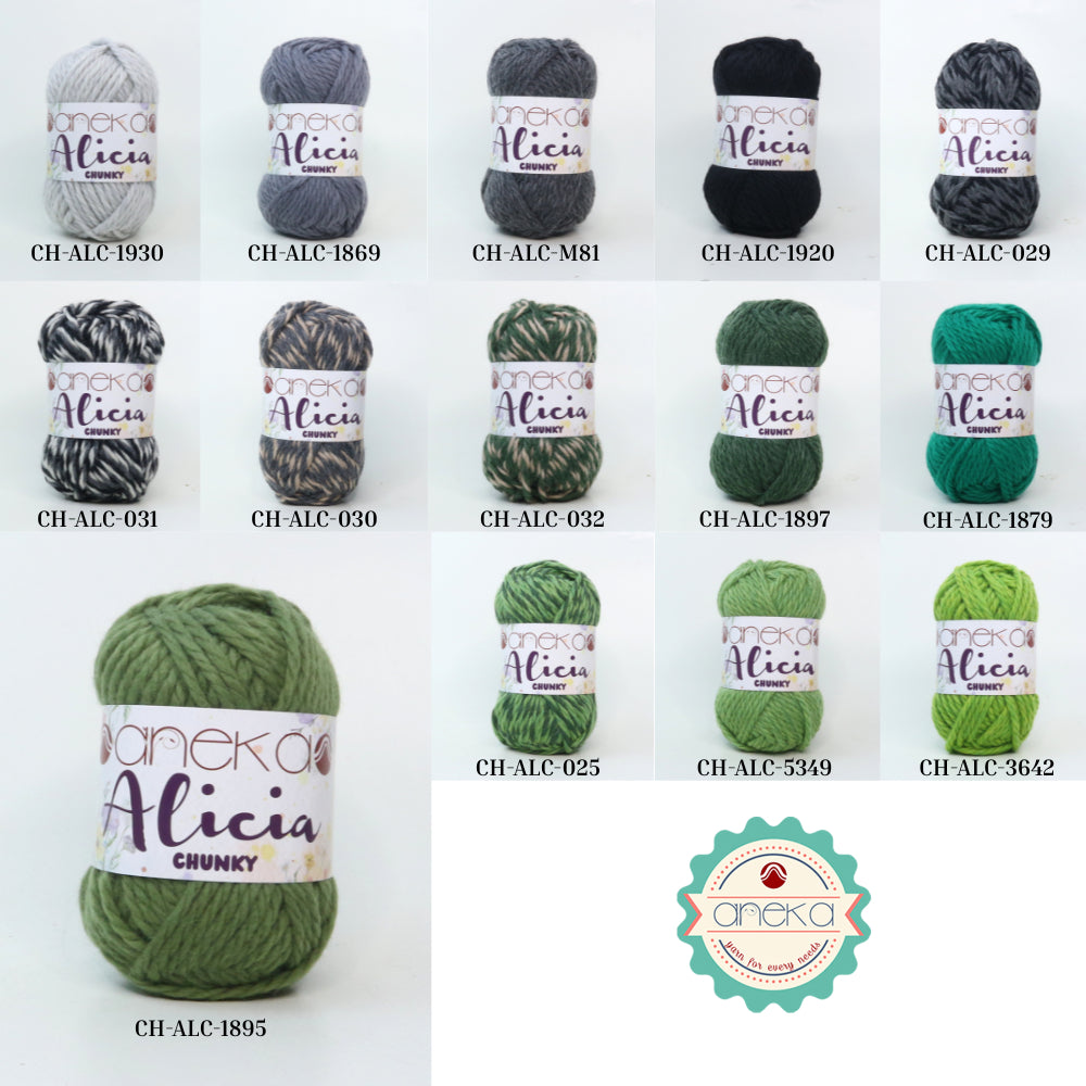 KATALOG - Benang Rajut Alicia Chunky / Wool / Wol Crochet Knitting Yarn
