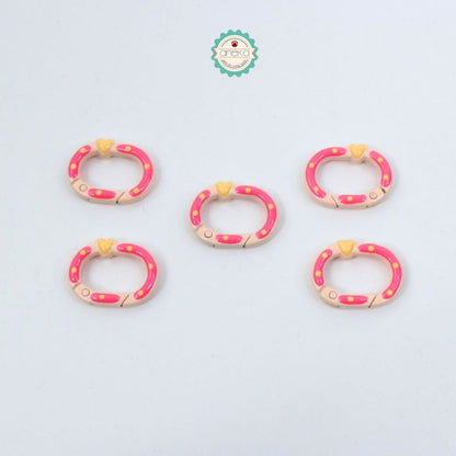 ANEKA - [5PCS] Kait Carabiner Oval Motif Polkadot Warna / Oval Ring Clasp Spring Gate Keychain Premium