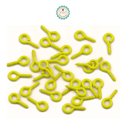 KATALOG - [100 PCS] Paku Ulir Warna / / Pin Mata / Sekrup Kecil Berulir / Screw Eye Hook