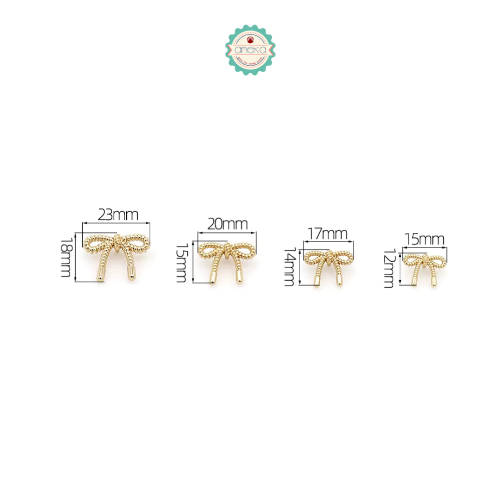 ANEKA - [5PCS] Kancing Baju Bentuk Pita / Ribbon Bow Button Sewing for Clothes