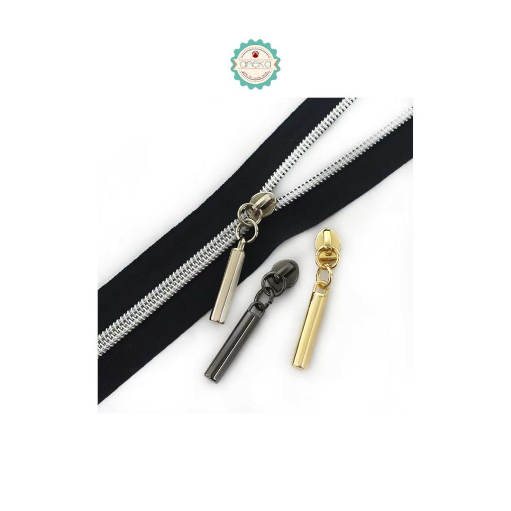 ANEKA - [2PCS] Kepala Ritsleting  Tabung No. 5 / Resleting Logam / Metal Zipper / Gigi Besi